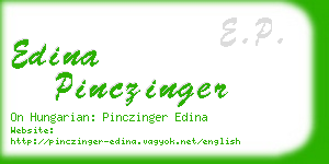 edina pinczinger business card